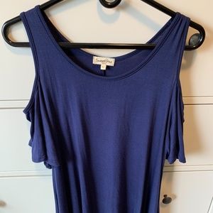 Cold Shoulder Navy T-shirt Dress Medium